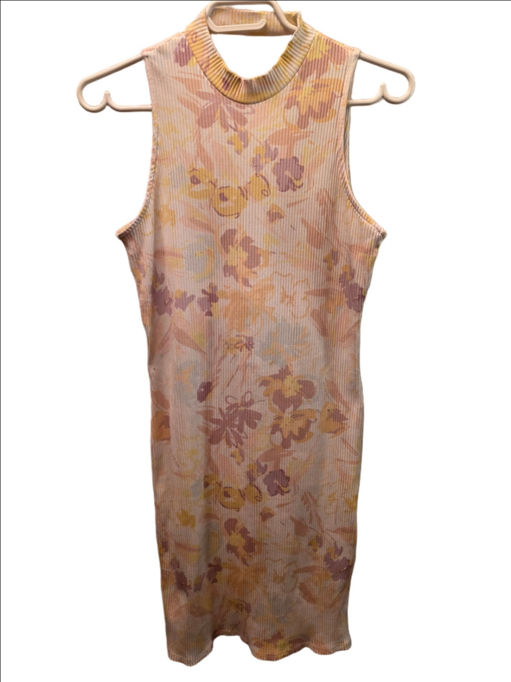 Ted Baker Floral Open Back Cutout Ribbed Bodycon Mini Dress Size 4